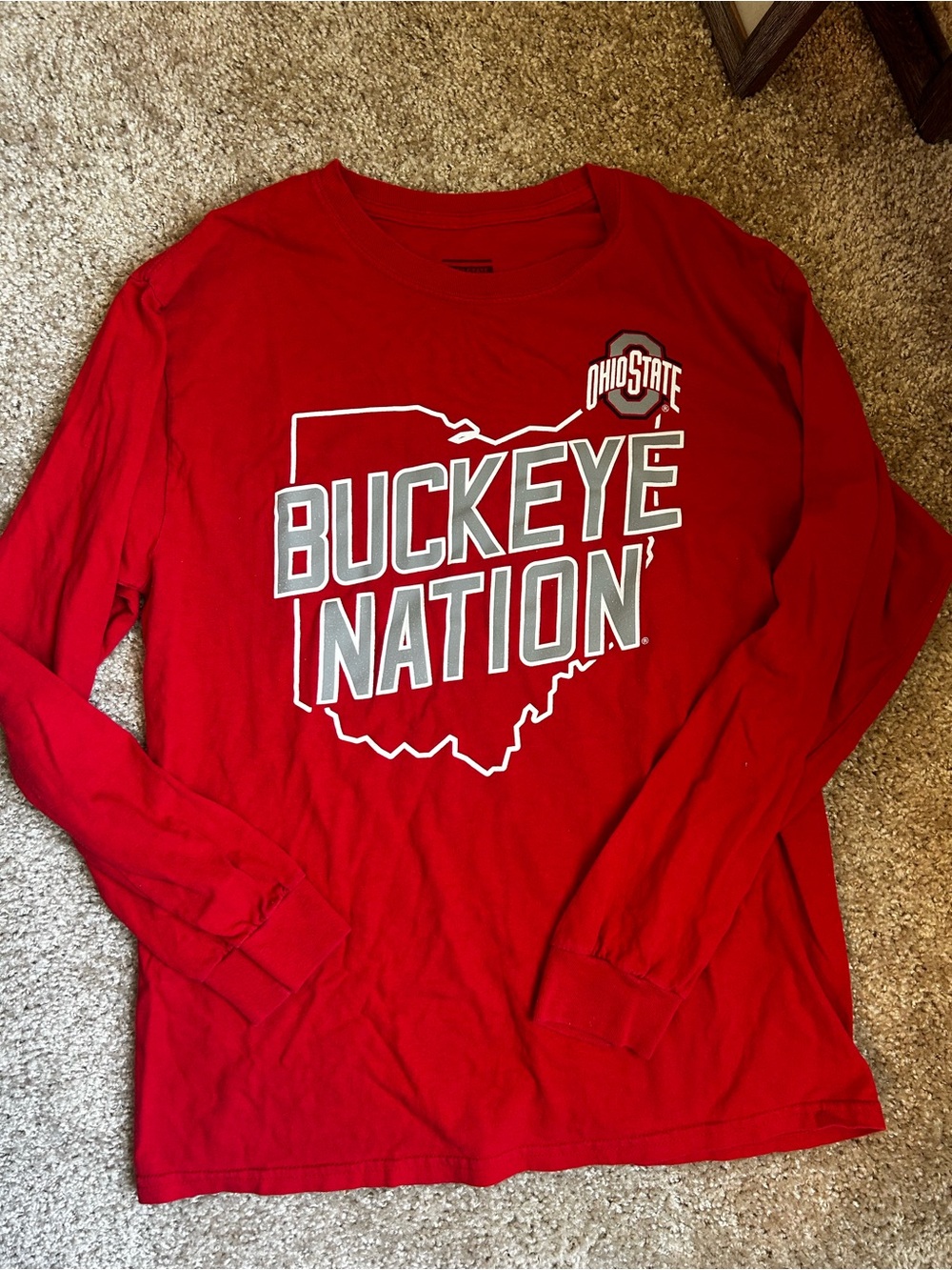 Ohio State Buckeye Nation Red Long Sleeve Tee